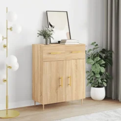 vidaXL Skänk sonoma-ek 69,5x34x90 cm konstruerat trä