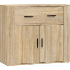 Hot vidaXL Skänk sonoma-ek 80x33x70 cm konstruerat trä Sonoma ek