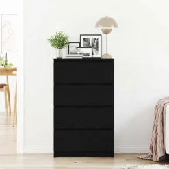vidaXL Skänk svart ek 60x35x98,5 cm konstruerat trä
