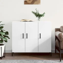 vidaXL Skänk vit 90x34x80 cm konstruerat trä
