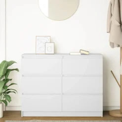 vidaXL Skänk vit 100x35x76 cm konstruerat trä