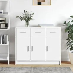 Outlet vidaXL Skänk 91x28x75 cm konstruerat trä Vit