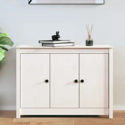 vidaXL Skänk 100x35x74 cm massiv furu Vit
