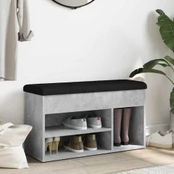 vidaXL Skobänk betonggrå 82x32x45,5 cm konstruerat trä