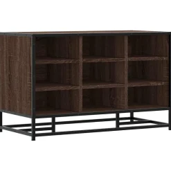 vidaXL Skobänk brun ek 84x40x53,5 cm konstruerat trä och metall