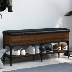 Discount vidaXL Skobänk 102x32x45 cm konstruerat trä brun ek