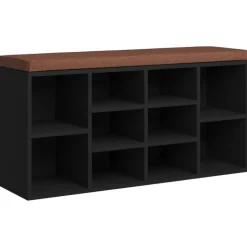 Online vidaXL Skobänk brun ek 103x30x48 cm konstruerat trä Svart