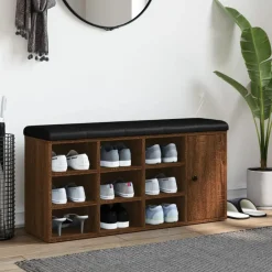 Best vidaXL Skobänk 102x32x50 cm konstruerat trä brun ek