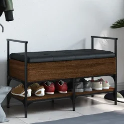 Clearance vidaXL Skobänk 85,5x42x57,5 cm konstruerat trä brun ek