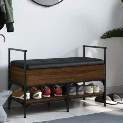 Clearance vidaXL Skobänk 85,5x42x57,5 cm konstruerat trä brun ek