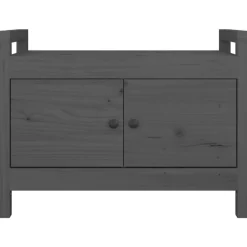 Outlet vidaXL Skobänk 80x40x60 cm massiv furu Grå