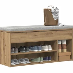 vidaXL Skobänk hantverksmässig ek 102x30,5x45 cm konstruerat trä