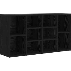 vidaXL Skobänk med hylla Svart Ek 103 x 30 x 54,5 cm Konstruerat trä