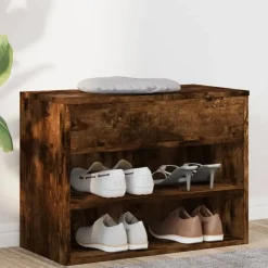Sale vidaXL Skobänk 60x30x45 cm konstruerat trä Rökfärgad ek