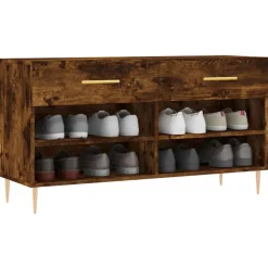 Online vidaXL Skobänk 102x35x55 cm konstruerat trä Rökfärgad ek