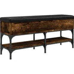Outlet vidaXL Skobänk 102x32x45 cm konstruerat trä Rökfärgad ek