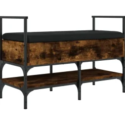 vidaXL Skobänk rökfärgad ek 85,5x42x57,5 cm konstruerat trä