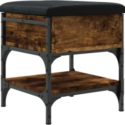 Sale vidaXL Skobänk 42x42x45 cm konstruerat trä Rökfärgad ek