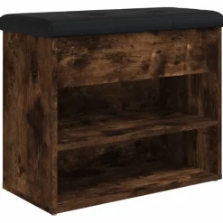 Online vidaXL Skobänk 62x32x50 cm konstruerat trä Rökfärgad ek