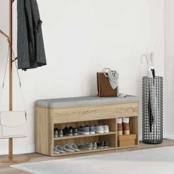vidaXL Skobänk sonoma ek 102x30,5x45 cm konstruerat trä
