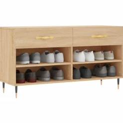 vidaXL Skobänk sonoma-ek 102x35x55 cm konstruerat trä