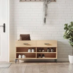 vidaXL Skobänk sonoma-ek 102x35x55 cm konstruerat trä