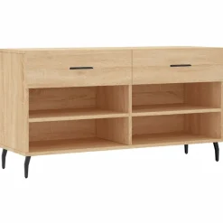 vidaXL Skobänk sonoma-ek 102x35x55 cm konstruerat trä Sonoma ek
