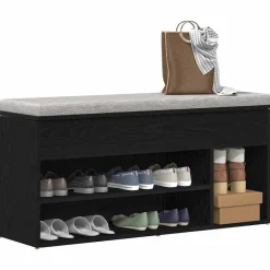 Online vidaXL Skobänk 102x30,5x45 cm konstruerat trä Svart ek