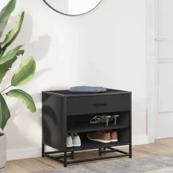 Online vidaXL Skobänk 60x40x53,5 cm konstruerat trä och metall Svart