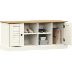 Sale vidaXL Skobänk VIGO 106x35x45 cm massiv furu Vit