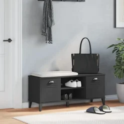 New vidaXL Skobänk VIKEN 106x35x45 cm konstruerat trä Svart