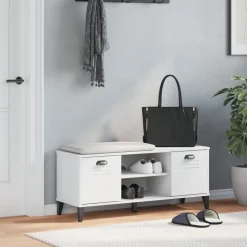 vidaXL Skobänk VIKEN vit 106x35x45 cm konstruerat trä