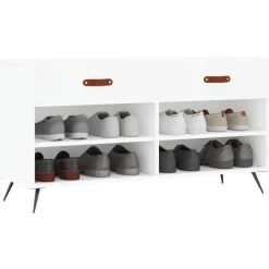 Clearance vidaXL Skobänk 102x35x55 cm konstruerat trä Vit