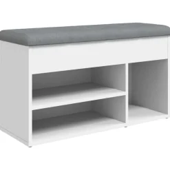 vidaXL Skobänk vit 82x32x45,5 cm konstruerat trä