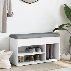 vidaXL Skobänk vit 82x32x45,5 cm konstruerat trä