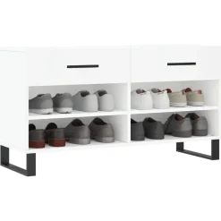 New vidaXL Skobänk 102x35x55 cm konstruerat trä Vit