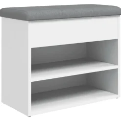 vidaXL Skobänk vit 62x32x50 cm konstruerat trä