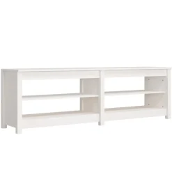 Best vidaXL Skobänk 160x36,5x50 cm massiv furu Vit
