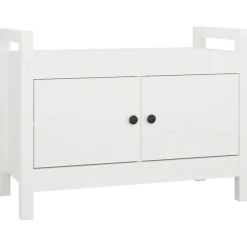 vidaXL Skobänk vit 80x40x60 cm massiv furu