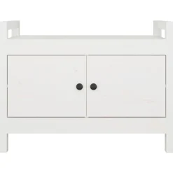 vidaXL Skobänk vit 80x40x60 cm massiv furu
