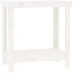 vidaXL Skobänk vit 80x50x80 cm massiv furu