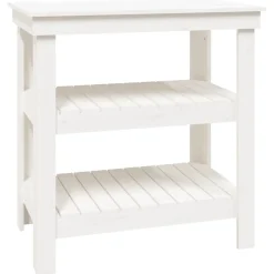 Best vidaXL Skobänk 78,5x50x80 cm massiv furu Vit