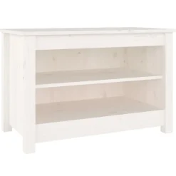 vidaXL Skobänk vit 70x38x45,5 cm massiv furu