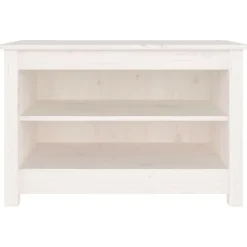 vidaXL Skobänk vit 70x38x45,5 cm massiv furu