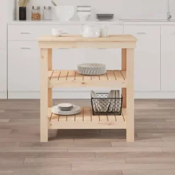 Clearance vidaXL Skobänk 78,5x50x80 cm massiv furu Naturfärg