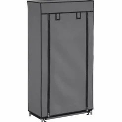 Outlet vidaXL Skoförvaring med överdrag 58x28x106 cm tyg Grå