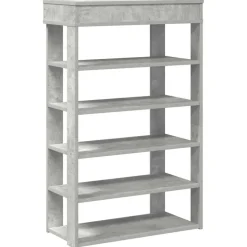 vidaXL Skohylla betonggrå 60x30x98 cm konstruerat trä