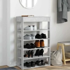 vidaXL Skohylla betonggrå 60x30x98 cm konstruerat trä