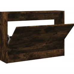 Outlet vidaXL Skohylla 80x21x57 cm konstruerat trä Rökfärgad ek
