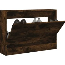 Outlet vidaXL Skohylla 80x21x57 cm konstruerat trä Rökfärgad ek
